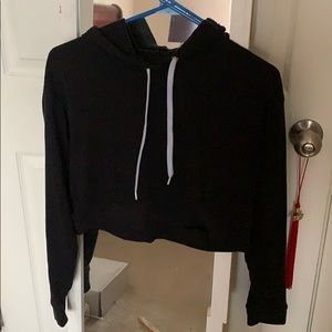 Black Long Sleeve Crop Top